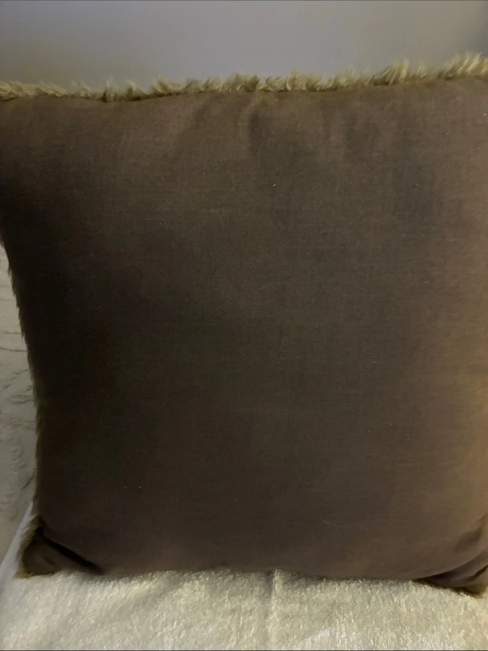 Vintage Cowboy Accent Pillow-Black, Brown Faux Fur Trim faux leather-